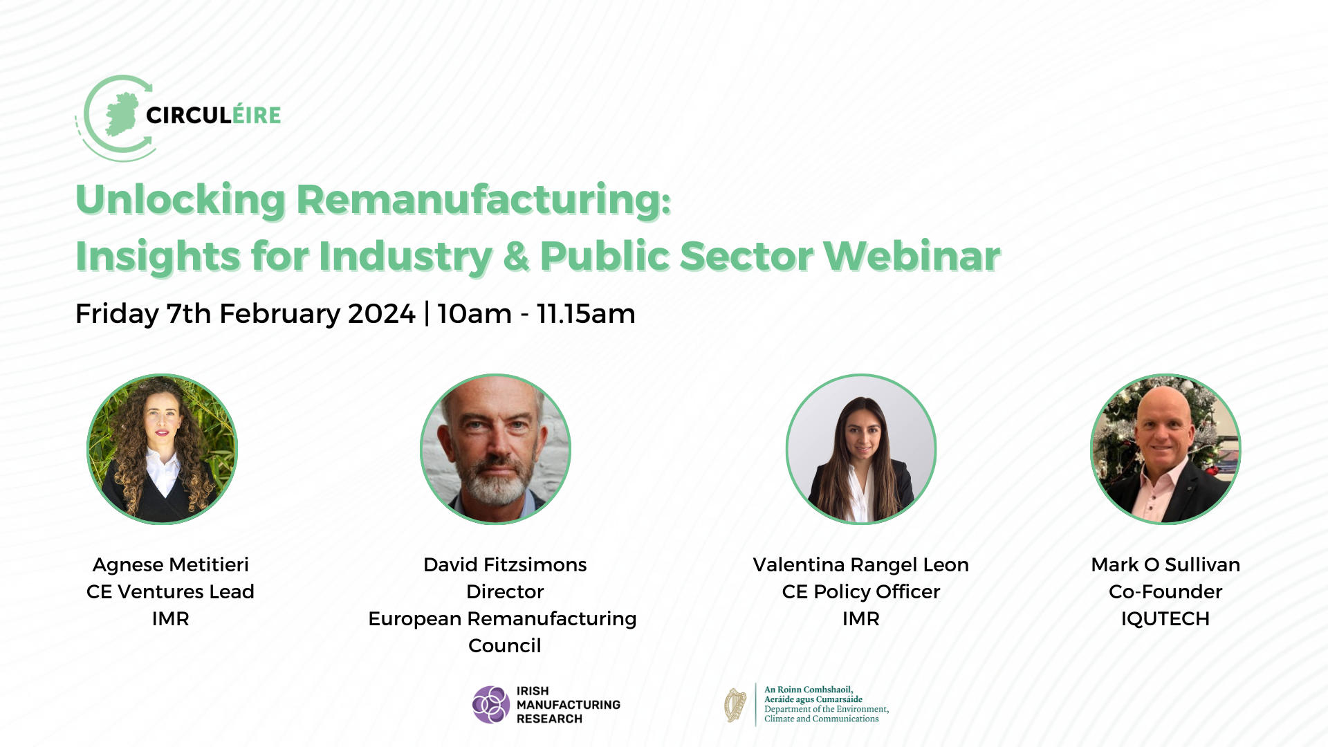 Remanufacturing TWG Public Webinar Graphics